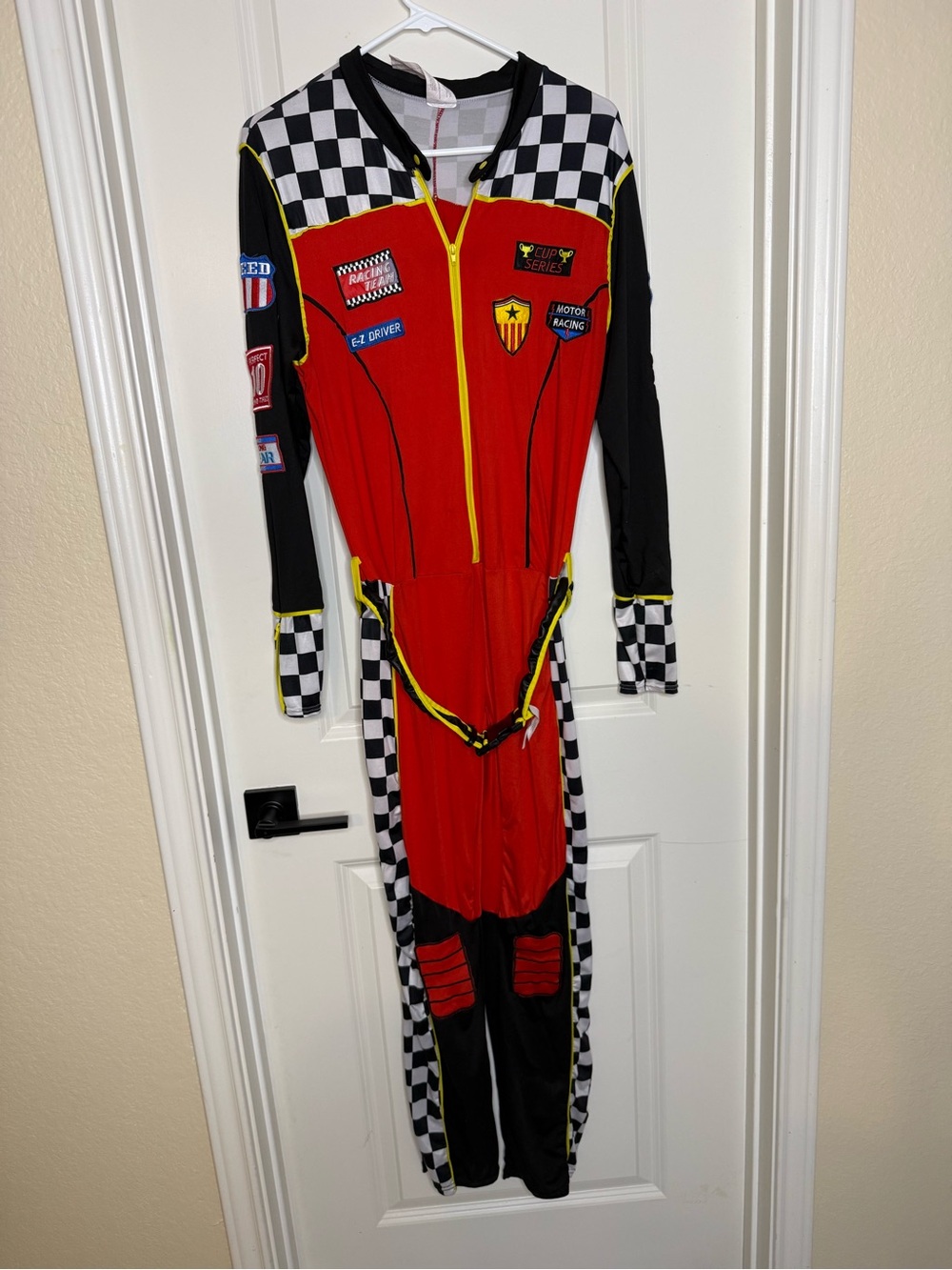 Women's Race Car Driver Costume Jumpsuit, One Piece, Size Large